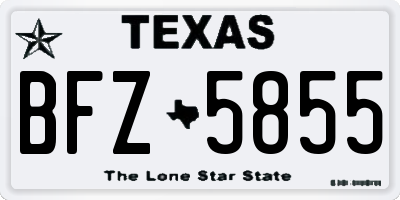 TX license plate BFZ5855