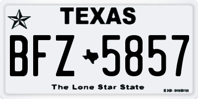 TX license plate BFZ5857
