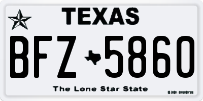 TX license plate BFZ5860