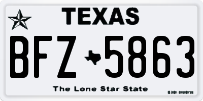 TX license plate BFZ5863
