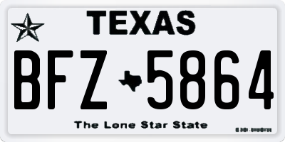 TX license plate BFZ5864