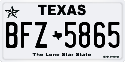 TX license plate BFZ5865