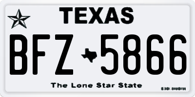 TX license plate BFZ5866