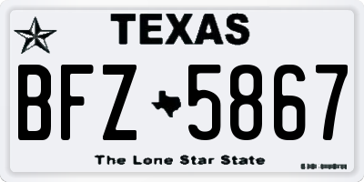 TX license plate BFZ5867