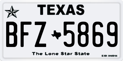 TX license plate BFZ5869