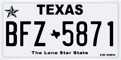 TX license plate BFZ5871