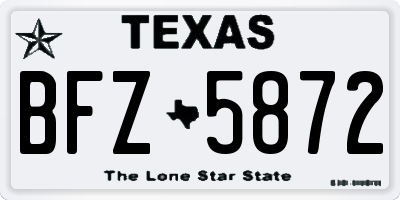TX license plate BFZ5872