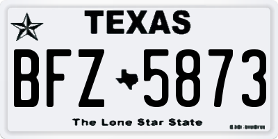TX license plate BFZ5873