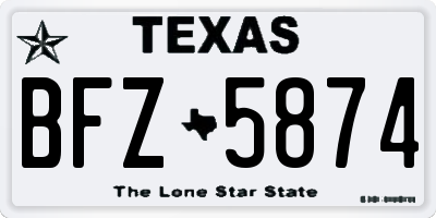 TX license plate BFZ5874