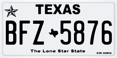TX license plate BFZ5876