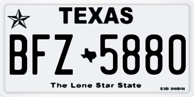 TX license plate BFZ5880