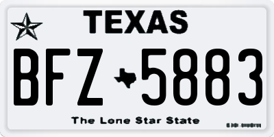 TX license plate BFZ5883