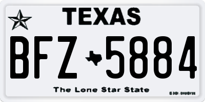 TX license plate BFZ5884