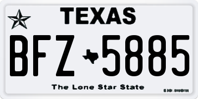 TX license plate BFZ5885