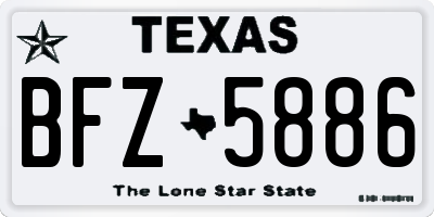 TX license plate BFZ5886