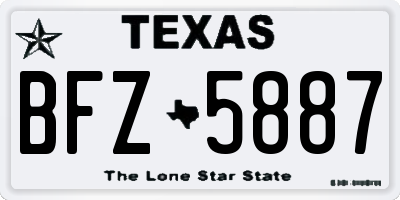 TX license plate BFZ5887