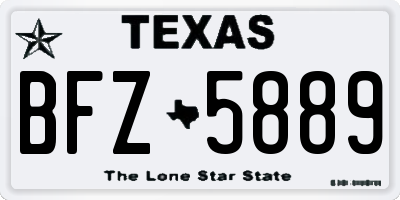 TX license plate BFZ5889