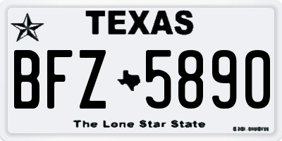 TX license plate BFZ5890