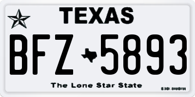 TX license plate BFZ5893