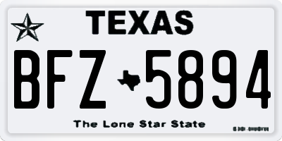 TX license plate BFZ5894
