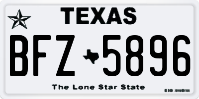 TX license plate BFZ5896