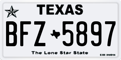 TX license plate BFZ5897