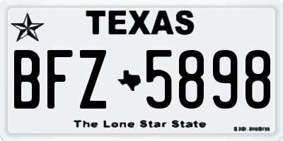 TX license plate BFZ5898