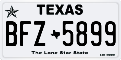 TX license plate BFZ5899