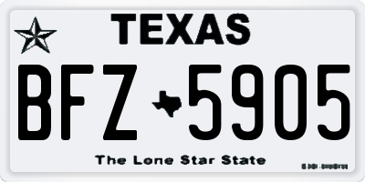 TX license plate BFZ5905