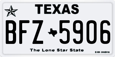 TX license plate BFZ5906