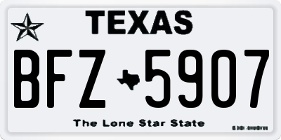 TX license plate BFZ5907