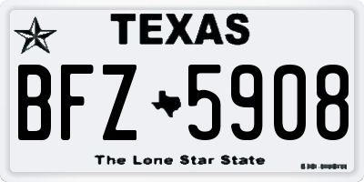 TX license plate BFZ5908