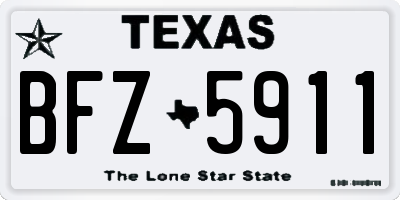 TX license plate BFZ5911