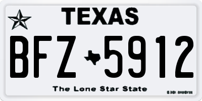 TX license plate BFZ5912