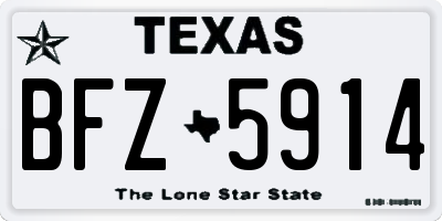 TX license plate BFZ5914