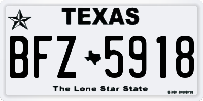 TX license plate BFZ5918