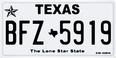 TX license plate BFZ5919