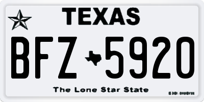TX license plate BFZ5920