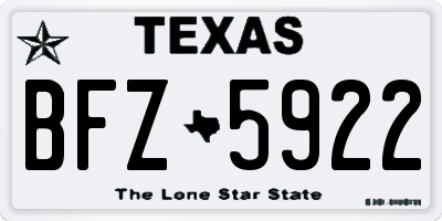 TX license plate BFZ5922
