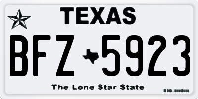 TX license plate BFZ5923
