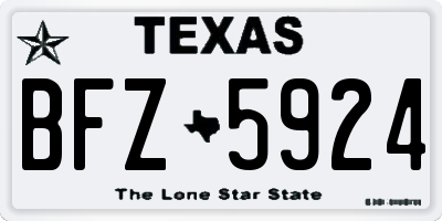 TX license plate BFZ5924