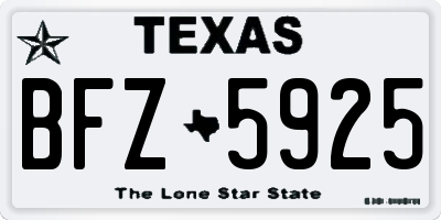 TX license plate BFZ5925