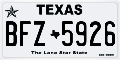 TX license plate BFZ5926