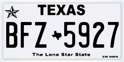 TX license plate BFZ5927