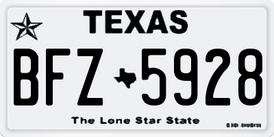 TX license plate BFZ5928