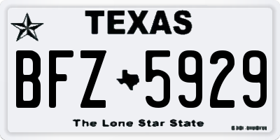 TX license plate BFZ5929