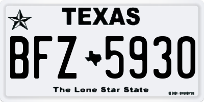 TX license plate BFZ5930