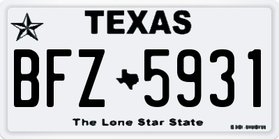 TX license plate BFZ5931