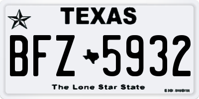 TX license plate BFZ5932