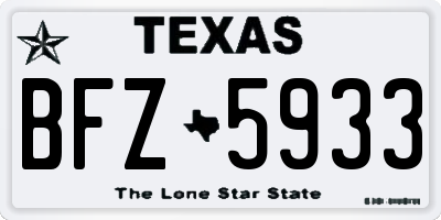 TX license plate BFZ5933